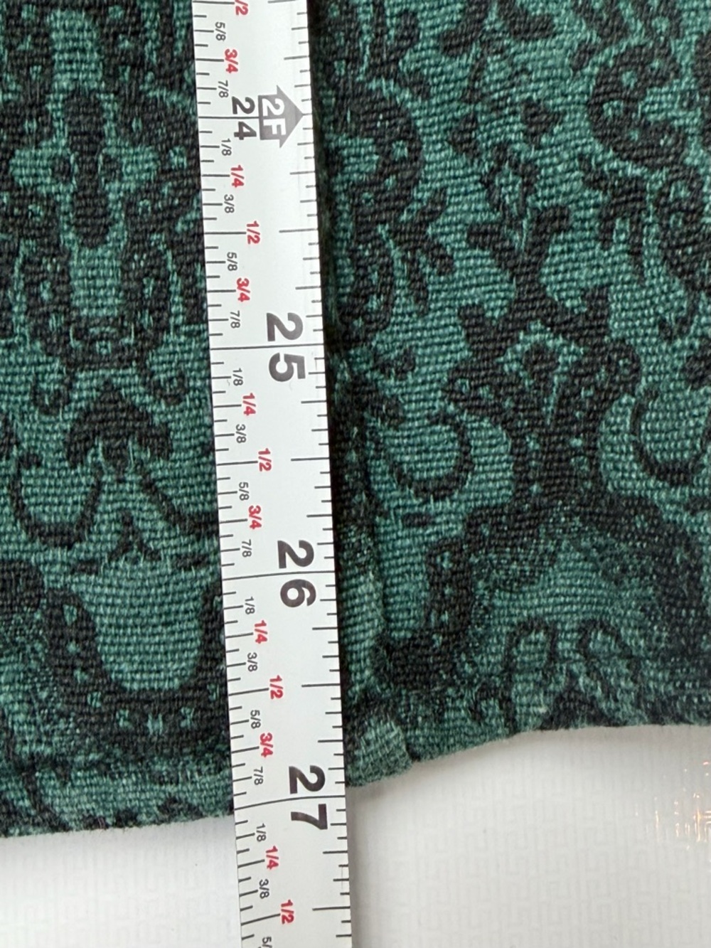 Vintage Tapestry Green Patterned V-Neck Button Vest - Picture 9 of 9